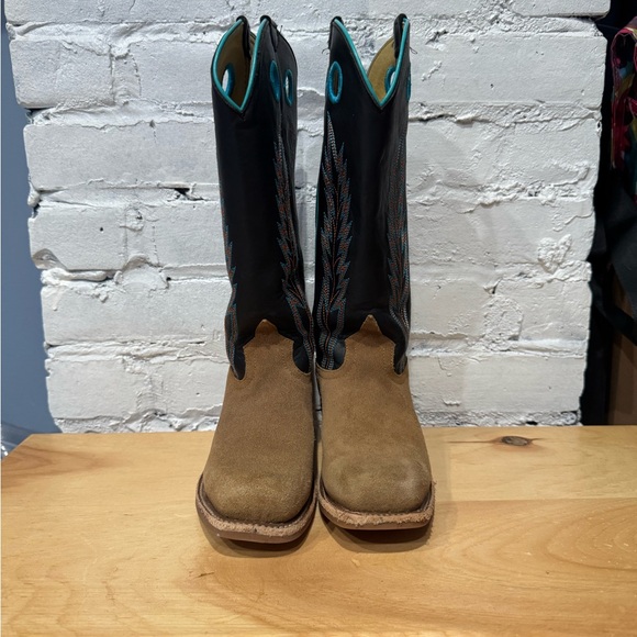 Horse Power Boots Boys Horse Power Kids Sawdust Roughout Cutter Toe‎ Size 1 Tan - Picture 2 of 8